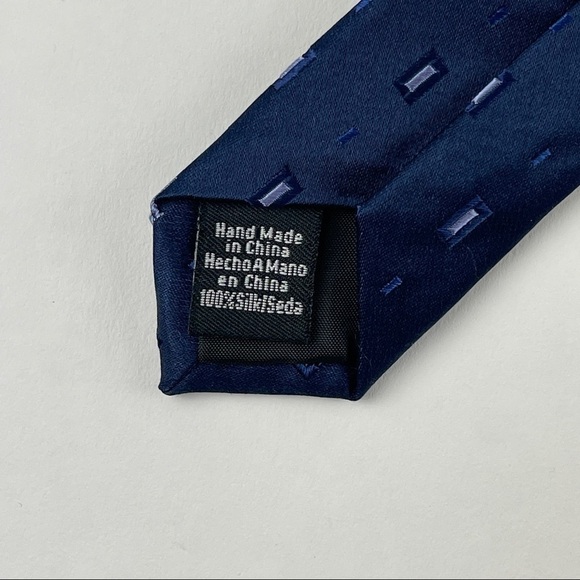 Van Heusen Tie Mens Blue Geometric - Picture 2 of 6